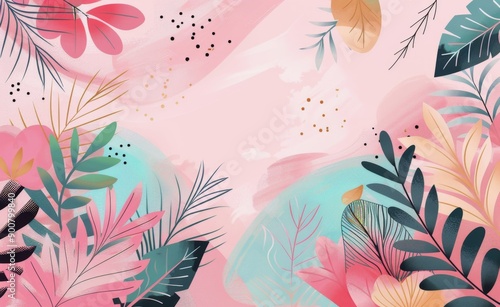 Floral Design With Pink Background