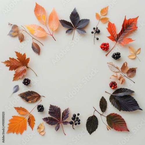 Autumn Leaves and Berries Frame