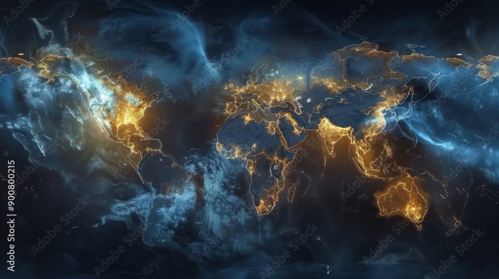 Fototapeta premium Global Network Lights at Night