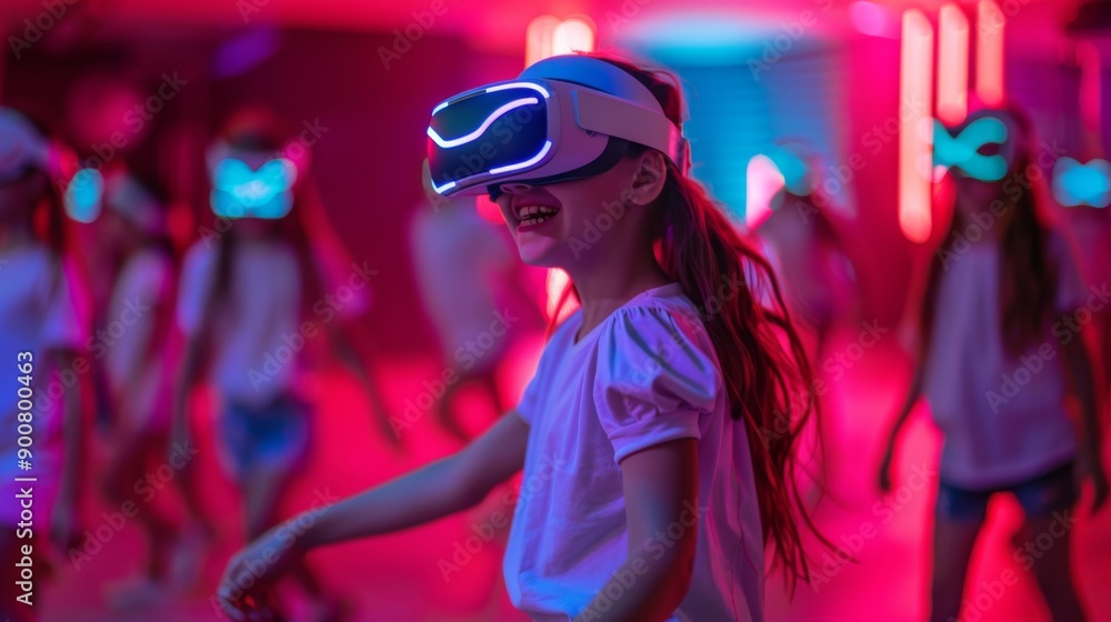 Children Enjoying Virtual Reality Experience Children Enjoying Virtual Reality Experience