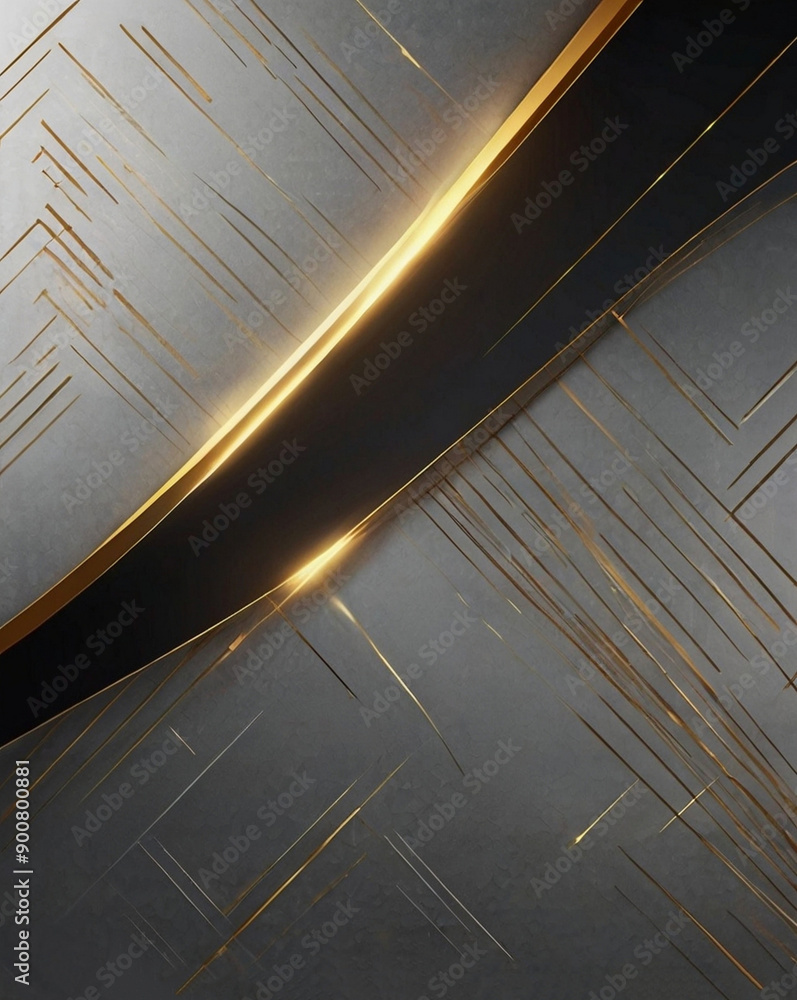 Obraz premium Banner of minimalist HD quality, featuring a modern abstract light silver background vector. Elegant in design, accentuated with a graceful golden line, perfect for sophisticated visual presentations