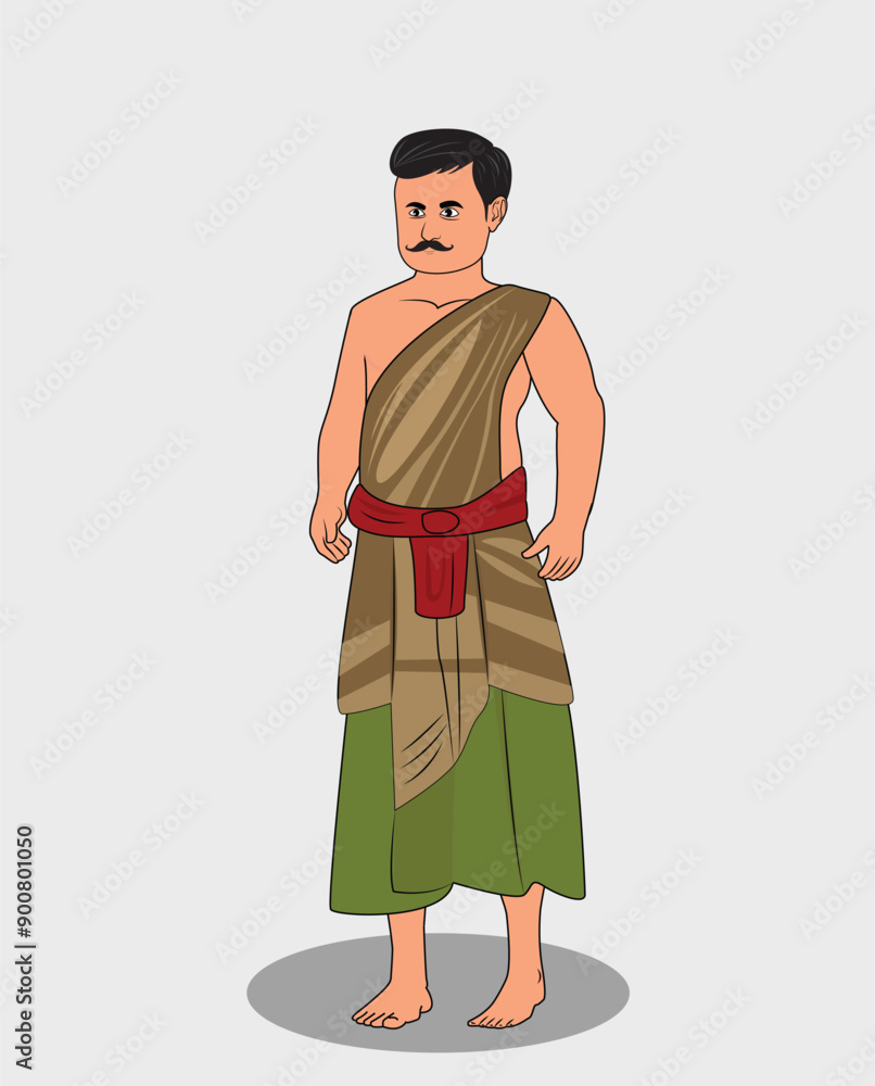 Indian Village poor man cartoon character design for 2d animation Indian Village poor man cartoon character design for 2d animation