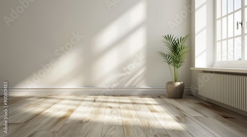 Sunlight Streaming Through Window in Minimalist Room