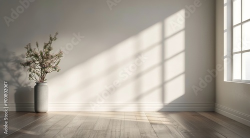 Sunlight Streaming Through Window in Minimalist Room