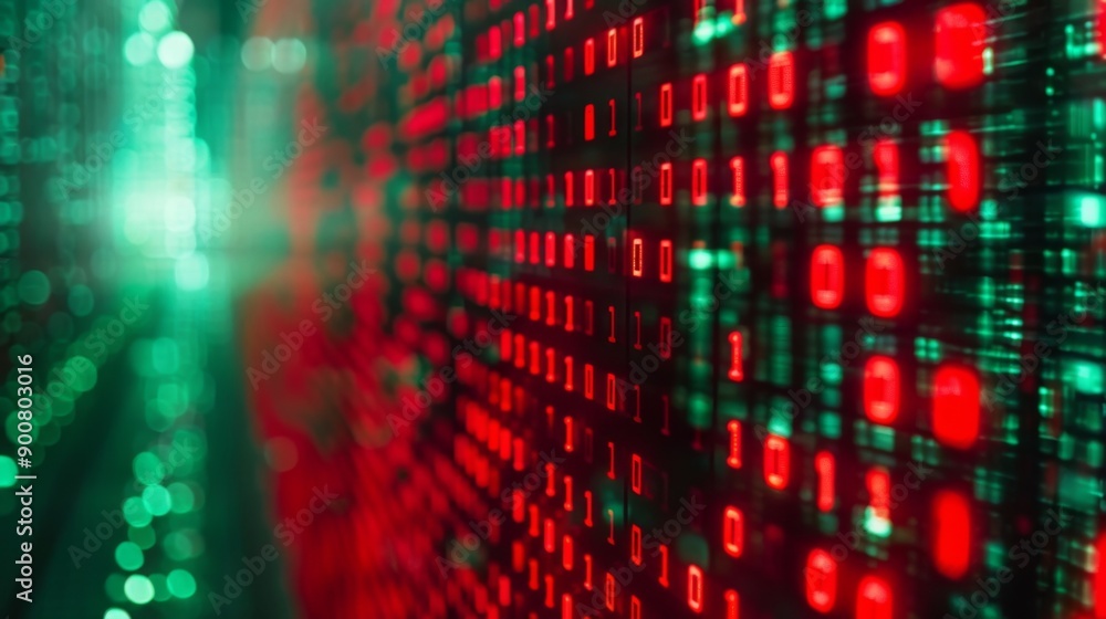 Obraz premium Binary Code Display