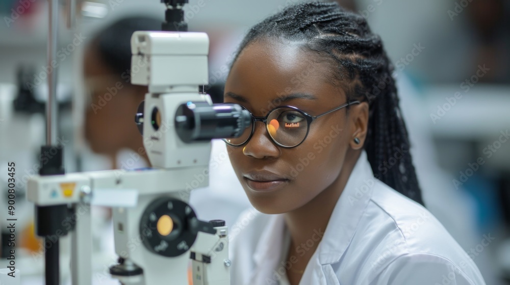 Scientist Observing Through Microscope Scientist Observing Through Microscope