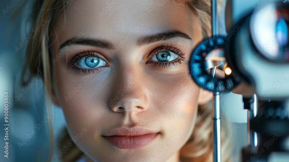 Optometrist Eye Exam Close-Up Optometrist Eye Exam Close-Up