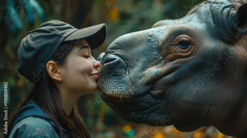 Zookeeper caring for zoo animals