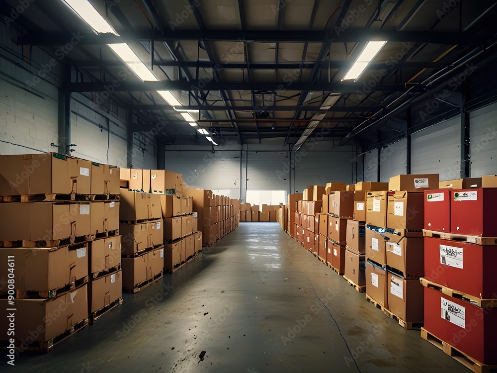 warehouse with boxes warehouse with boxes