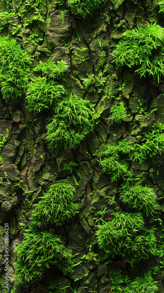 Tree Bark with Moss Growth Wallpaper. Tree Bark with Moss Growth Wallpaper.