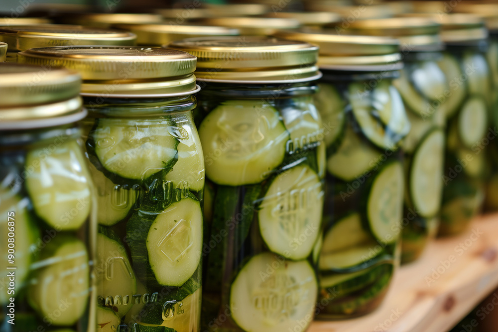 Preservations, conservation. Salted, pickled cucumbers in a jar Preservations, conservation. Salted, pickled cucumbers in a jar