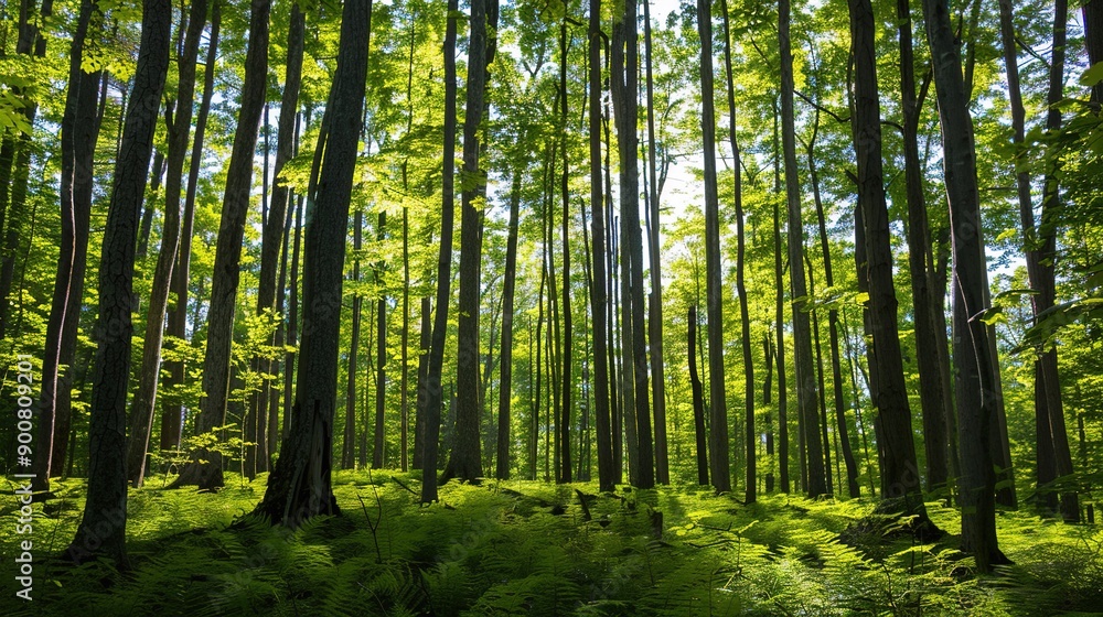 A Dense Forest Canopy During a Summer Day in Michigan A Dense Forest Canopy During a Summer Day in Michigan