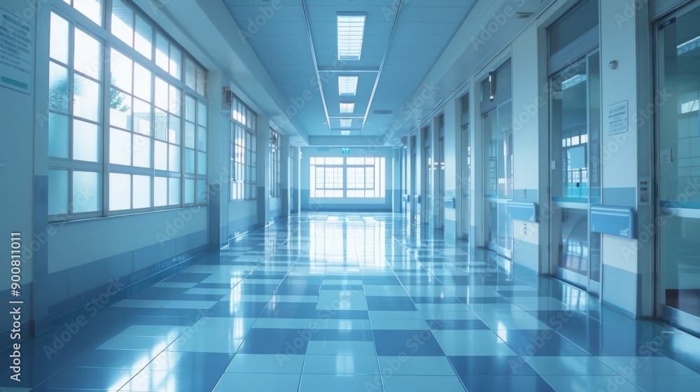 Obraz premium Modern Hospital Corridor