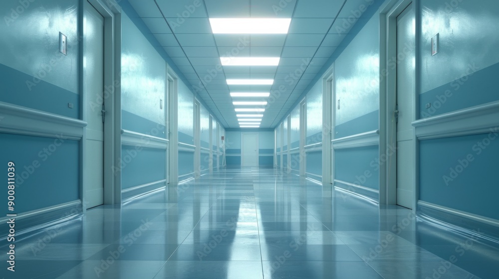 Obraz premium Modern Hospital Corridor
