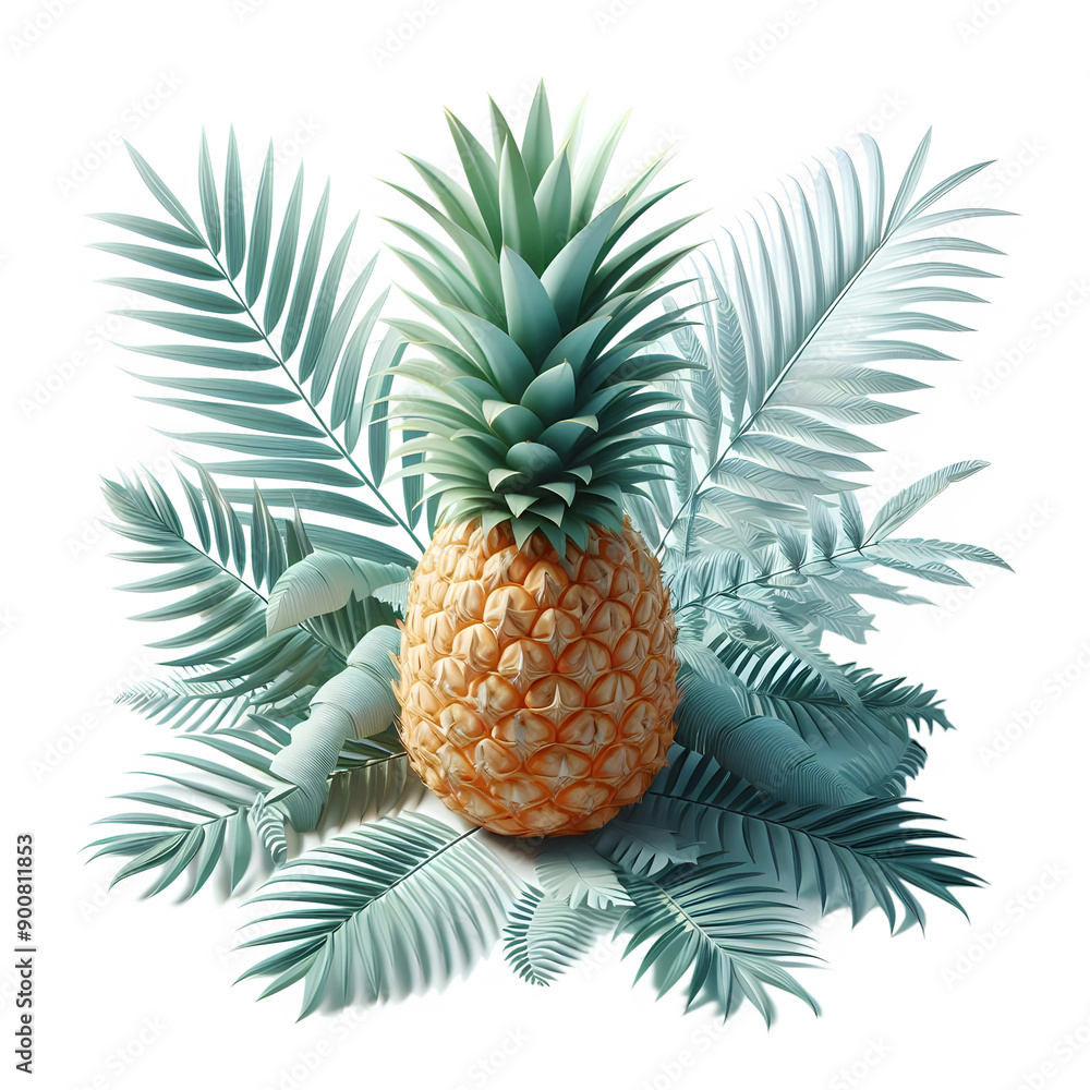 Fototapeta premium Vibrant Pineapple with Tropical Vibes Perfect Summer Theme Image for Seasonal Projects