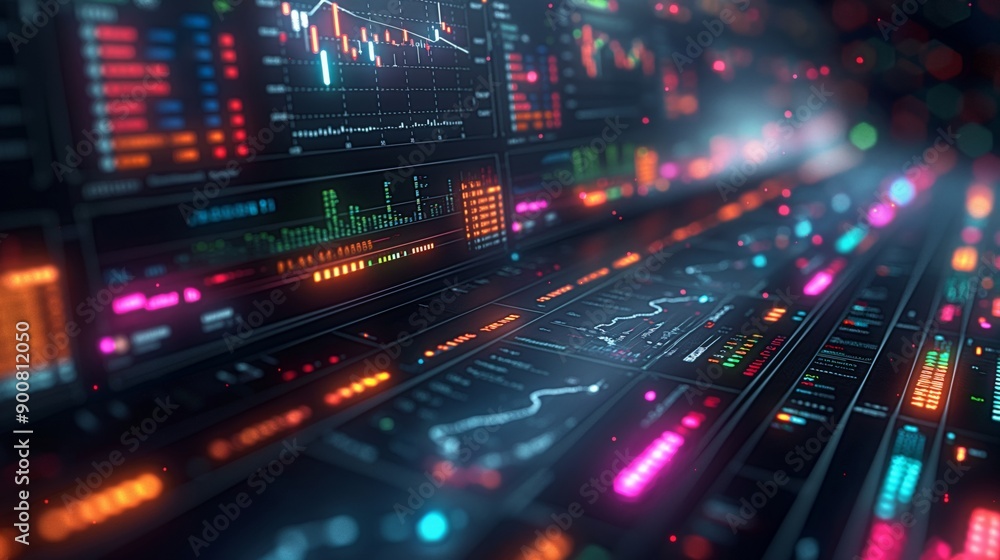 Financial Data on Trading Screens, Perfect for Stock Market Analysis and Investment Content Financial Data on Trading Screens, Perfect for Stock Market Analysis and Investment Content