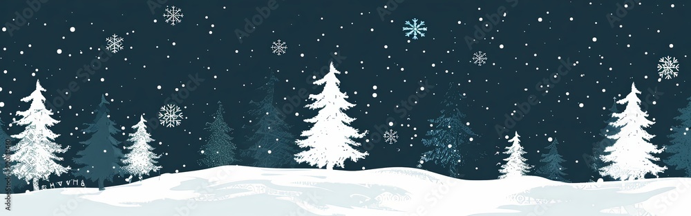 Tranquil Winter Wonderland Snow Covered Pines and Serene Sky Tranquil Winter Wonderland Snow Covered Pines and Serene Sky