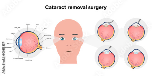 Cataract vision disorder problem Cataract removal surgery and eye anatomy