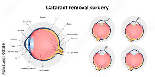 Cataract vision disorder problem Cataract removal surgery and eye anatomy