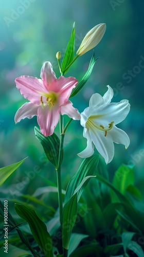 pink and white flowers