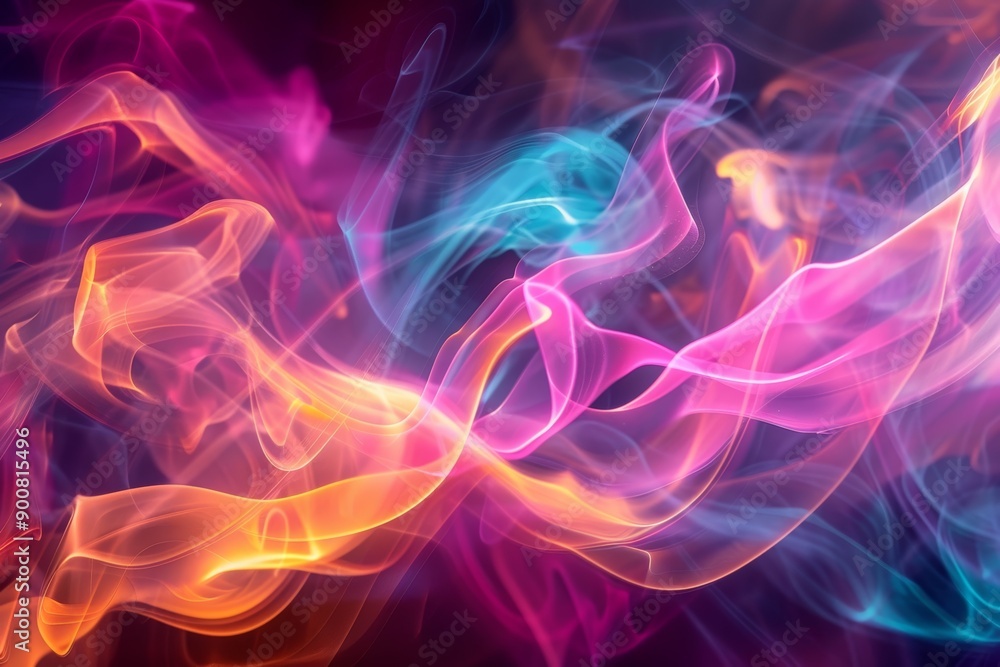 Vibrant Abstract Smoke Patterns in Colorful Swirls Against Dark Background for Art and Design Vibrant Abstract Smoke Patterns in Colorful Swirls Against Dark Background for Art and Design