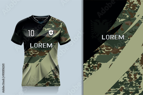 Sports jersey and t-shirt template sports jersey design vector. Sports design for football, racing, gaming jersey. Vector.