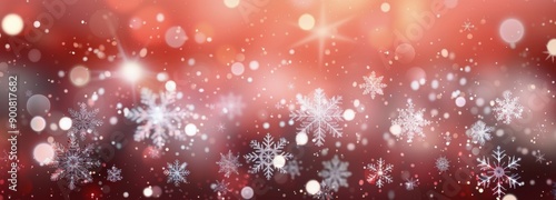 Red And White Winter Snowflakes