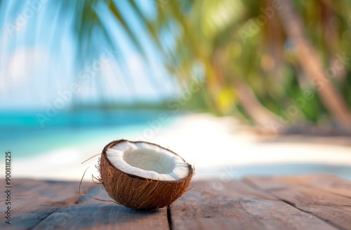 Coconut on a Tropical Beach
