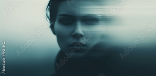 Woman's Profile With Motion Blur