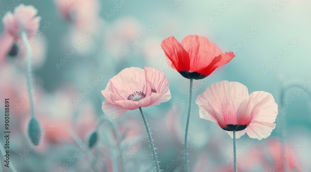 Three Poppies Against Blue Sky Three Poppies Against Blue Sky