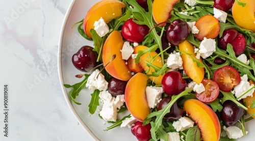 Peach, Cherry, and Feta Salad
