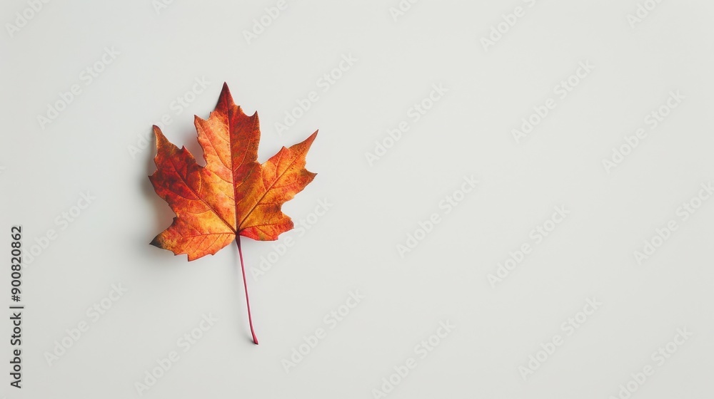 Single maple leaf on white background Single maple leaf on white background