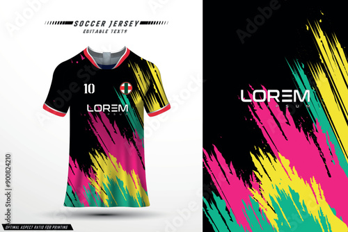 Soccer jersey sport shirt design template