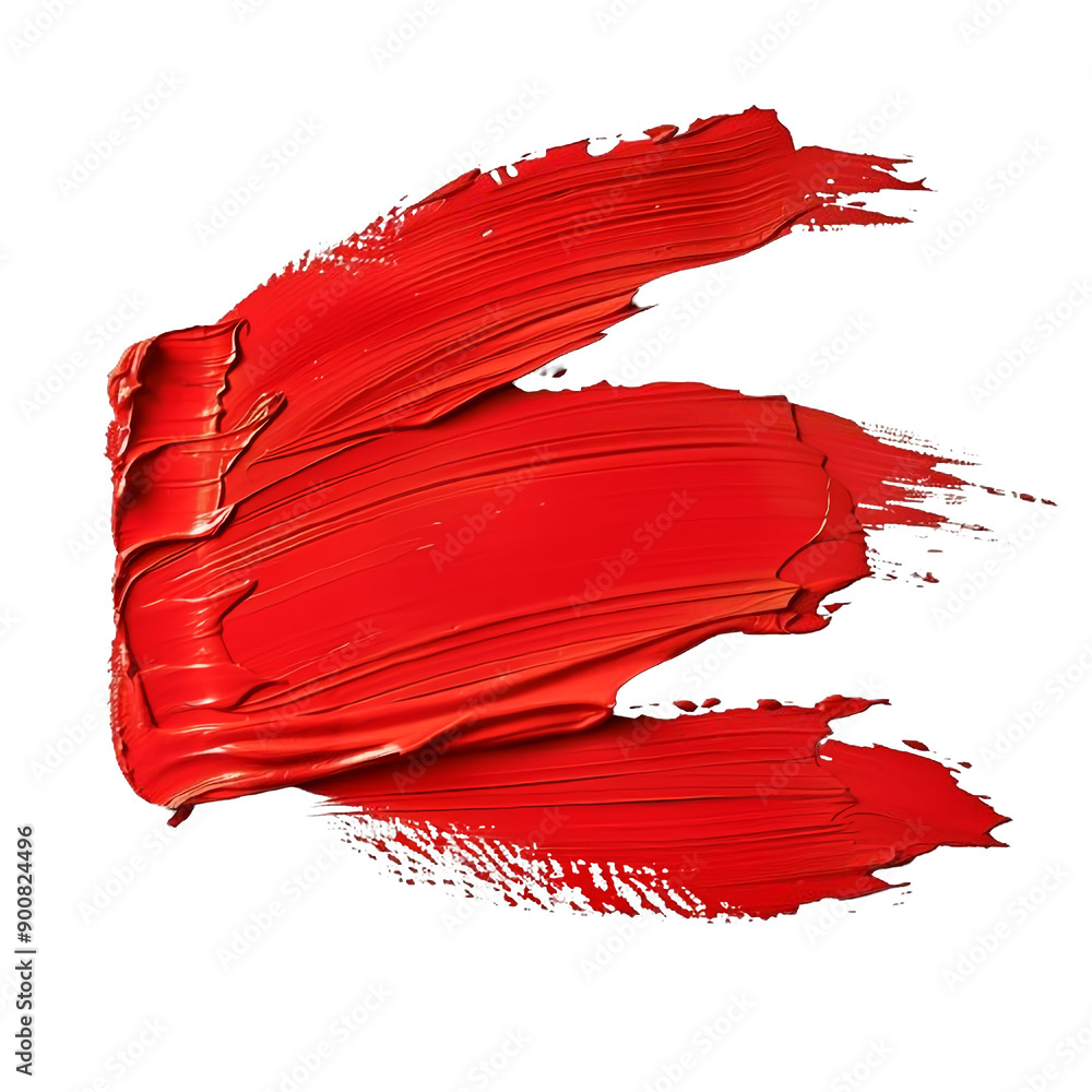 Vibrant red paint smear on a white background. Vibrant red paint smear on a white background.