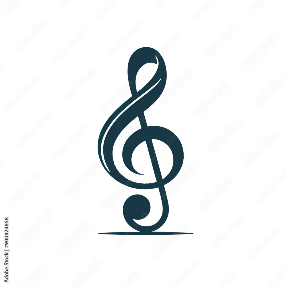 Treble clef isolated on white background. Vector icon, logo. Musical symbol Treble clef isolated on white background. Vector icon, logo. Musical symbol