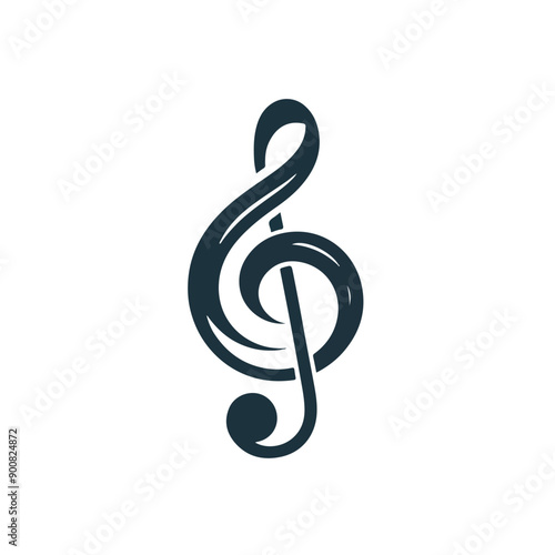 Treble clef vector isolated on white background. Icon, logo