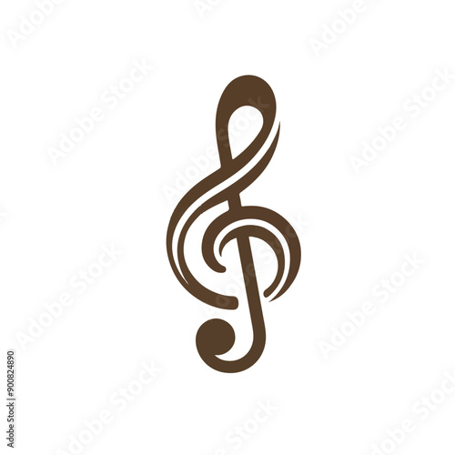 Treble clef vector on white background