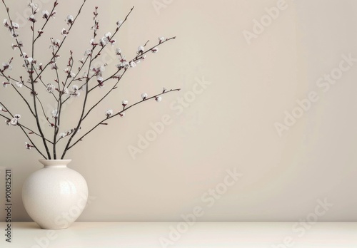 White Platform With Tropical Foliage