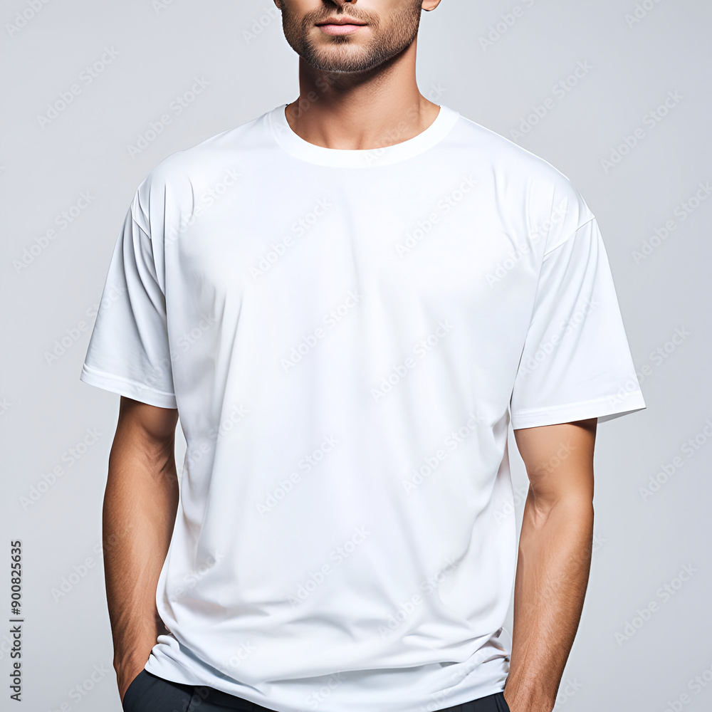 a male model in a white t-shirt a male model in a white t-shirt