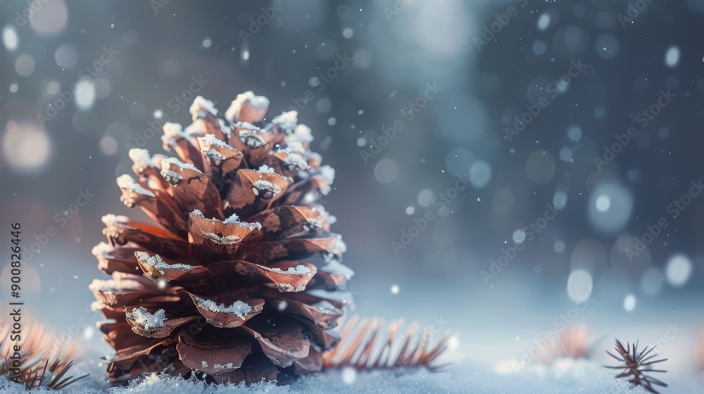 Pinecone with snowflakes Pinecone with snowflakes