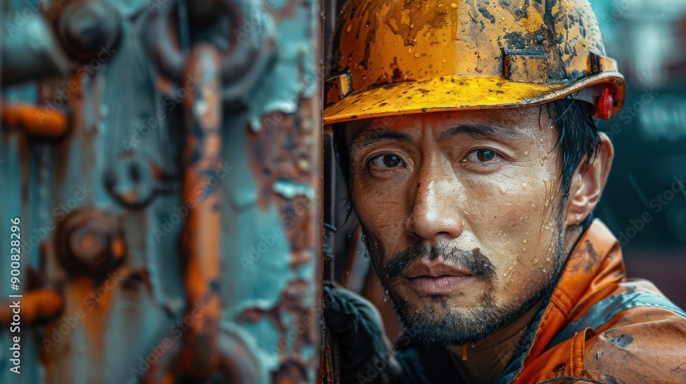 Dockworker loading cargo Dockworker loading cargo