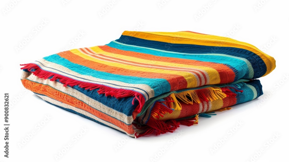 A stack of colorful textiles with patterns and fringed edges, showcasing rich vibrant hues and intricate designs, depicting warmth and artisanal craftsmanship. A stack of colorful textiles with patterns and fringed edges, showcasing rich vibrant hues and intricate designs, depicting warmth and artisanal craftsmanship.