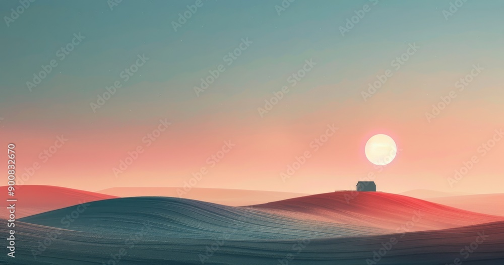 Fototapeta premium Church in a Colorful Landscape
