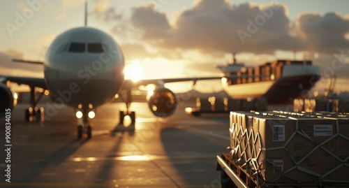 Airplane Cargo Loading at Airport