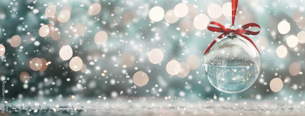Christmas Ornament With Snow And Lights Christmas Ornament With Snow And Lights