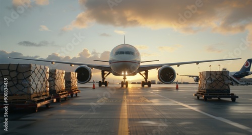 Airplane Cargo Loading at Airport