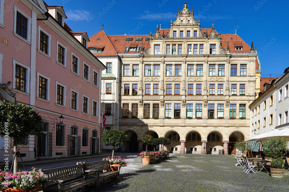 The historic Untermarkt in the old town of Goerlitz. The historic Untermarkt in the old town of Goerlitz.