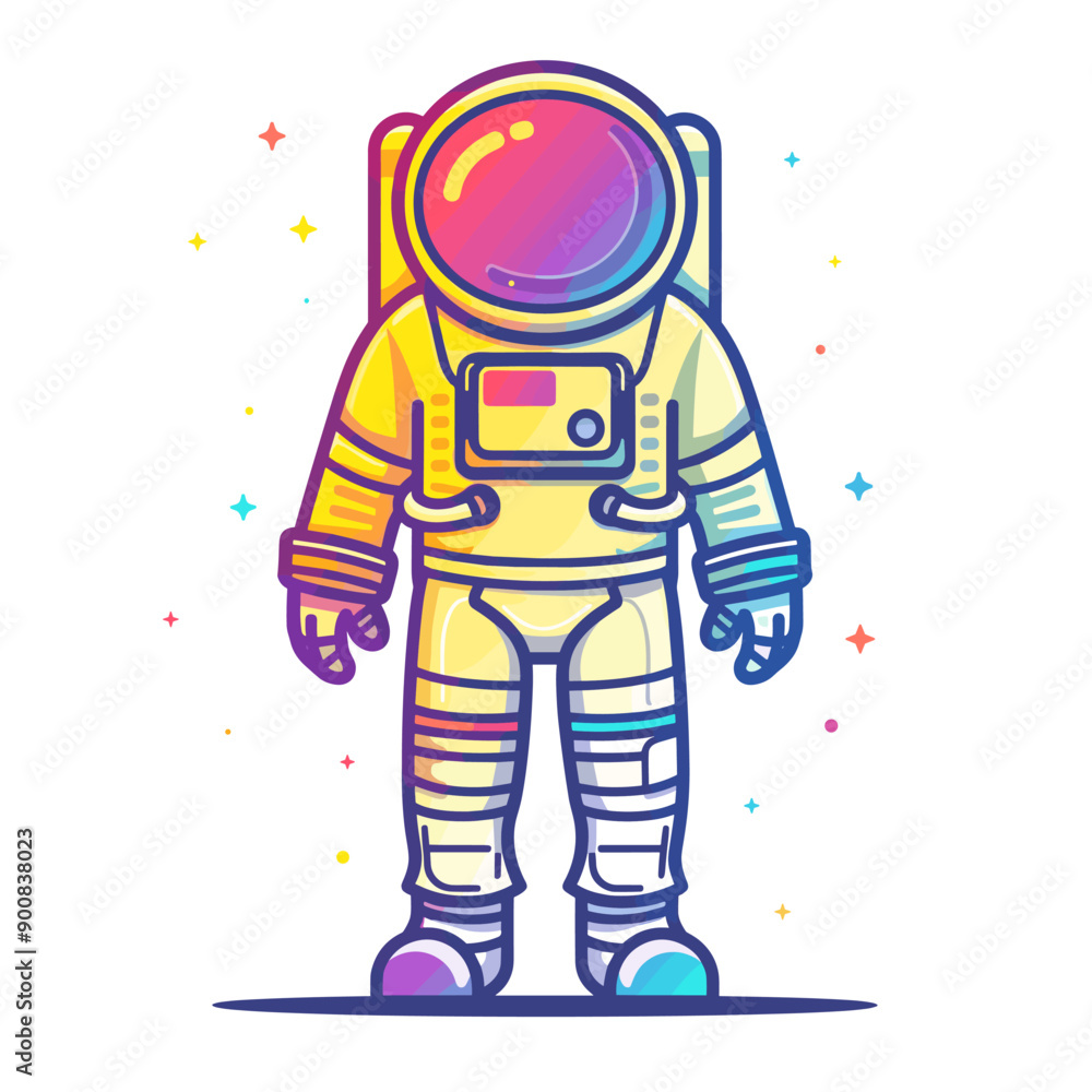 Astronaut in space suit. Vector illustration in flat style Astronaut in space suit. Vector illustration in flat style