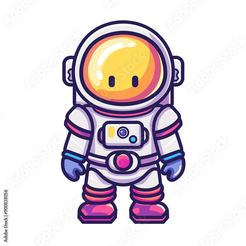 Astronaut in spacesuit. Cute cartoon vector illustration