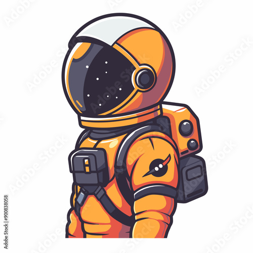 Astronaut in space suit. Vector illustration isolated on white background